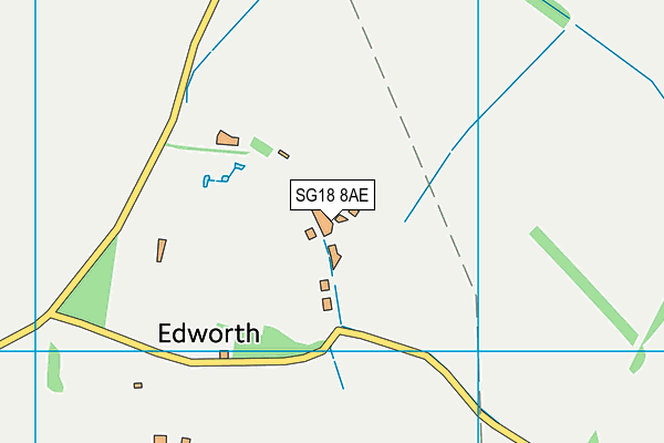 SG18 8AE map - OS VectorMap District (Ordnance Survey)