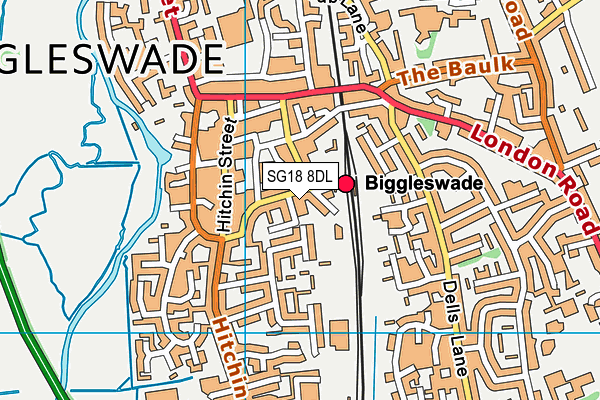 SG18 8DL map - OS VectorMap District (Ordnance Survey)