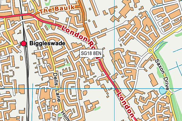 SG18 8EN map - OS VectorMap District (Ordnance Survey)