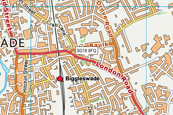 SG18 8FQ map - OS VectorMap District (Ordnance Survey)