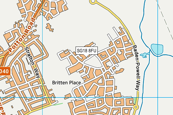 SG18 8FU map - OS VectorMap District (Ordnance Survey)