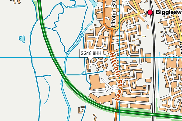 SG18 8HH map - OS VectorMap District (Ordnance Survey)