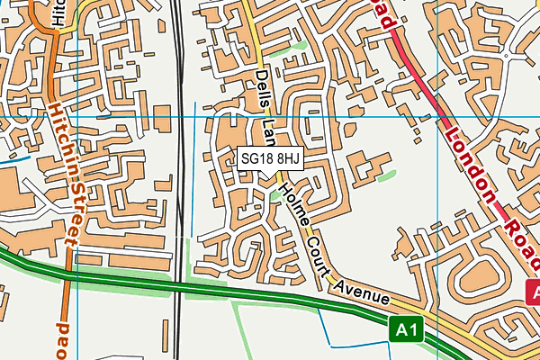 SG18 8HJ map - OS VectorMap District (Ordnance Survey)
