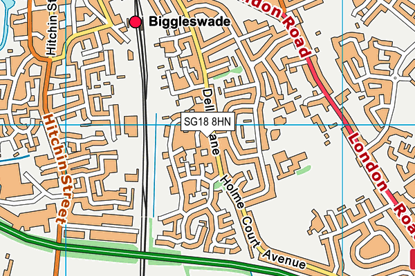 SG18 8HN map - OS VectorMap District (Ordnance Survey)