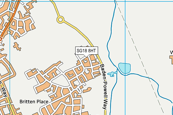 SG18 8HT map - OS VectorMap District (Ordnance Survey)