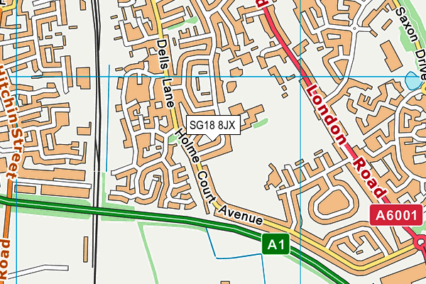 SG18 8JX map - OS VectorMap District (Ordnance Survey)