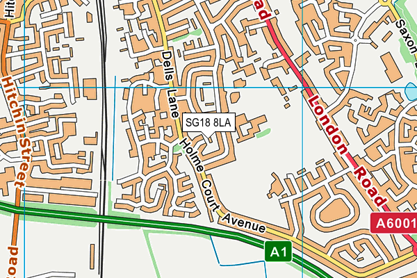 SG18 8LA map - OS VectorMap District (Ordnance Survey)