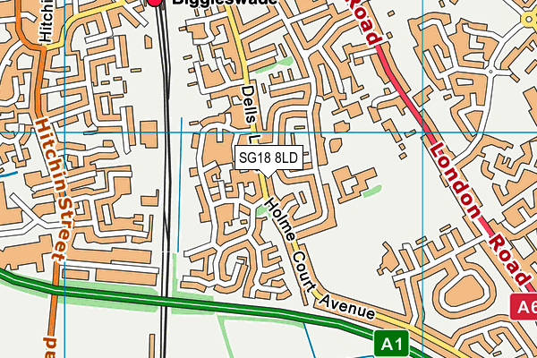 SG18 8LD map - OS VectorMap District (Ordnance Survey)
