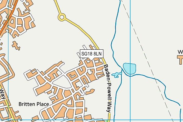 SG18 8LN map - OS VectorMap District (Ordnance Survey)