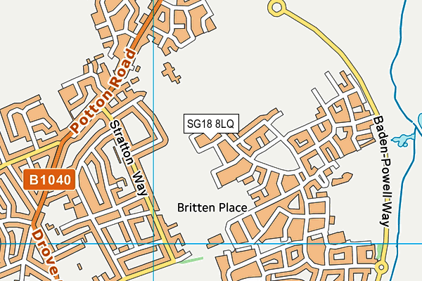 SG18 8LQ map - OS VectorMap District (Ordnance Survey)