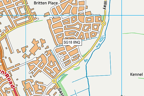 SG18 8NQ map - OS VectorMap District (Ordnance Survey)