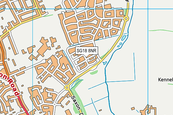 SG18 8NR map - OS VectorMap District (Ordnance Survey)