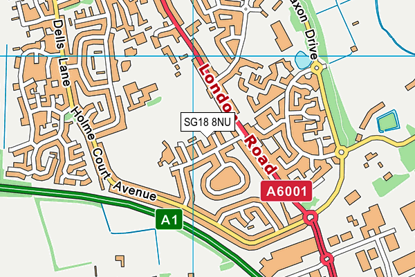 SG18 8NU map - OS VectorMap District (Ordnance Survey)