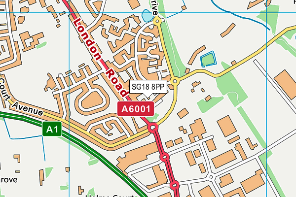 SG18 8PP map - OS VectorMap District (Ordnance Survey)