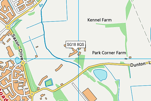 SG18 8QS map - OS VectorMap District (Ordnance Survey)