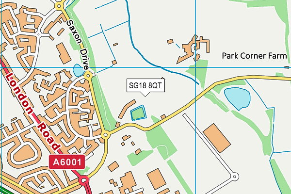 SG18 8QT map - OS VectorMap District (Ordnance Survey)