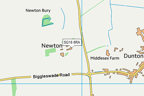 SG18 8RA map - OS VectorMap District (Ordnance Survey)