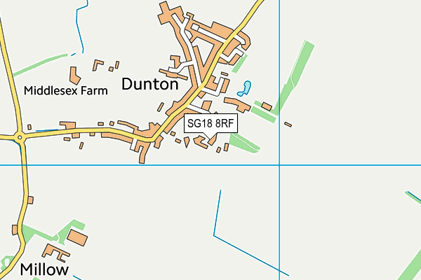 SG18 8RF map - OS VectorMap District (Ordnance Survey)