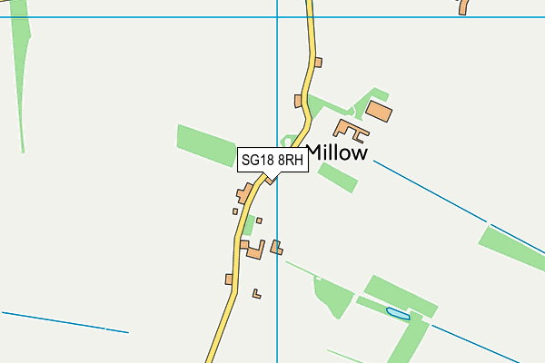 SG18 8RH map - OS VectorMap District (Ordnance Survey)