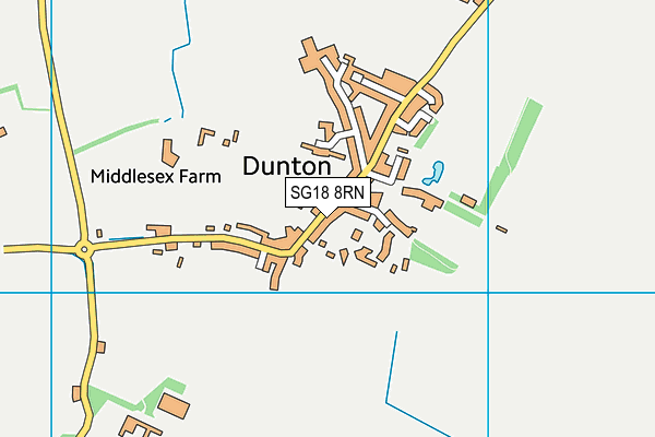 Dunton CofE VC Lower School map (SG18 8RN) - OS VectorMap District (Ordnance Survey)