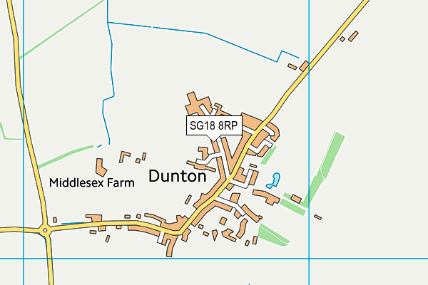 SG18 8RP map - OS VectorMap District (Ordnance Survey)