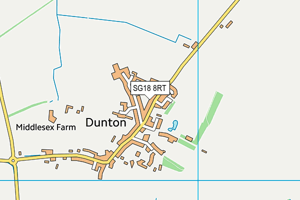 SG18 8RT map - OS VectorMap District (Ordnance Survey)