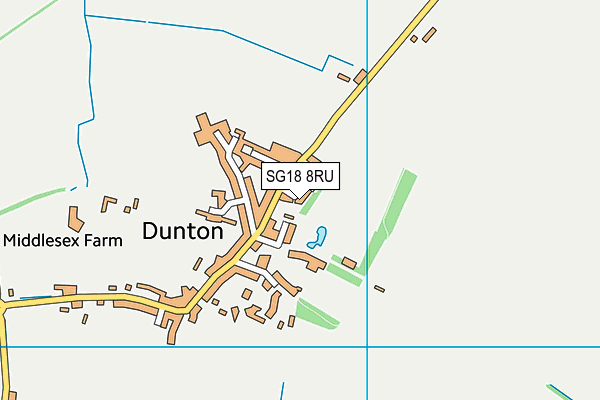 SG18 8RU map - OS VectorMap District (Ordnance Survey)