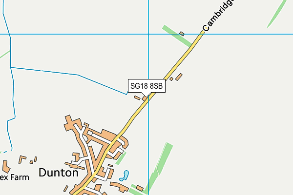 SG18 8SB map - OS VectorMap District (Ordnance Survey)
