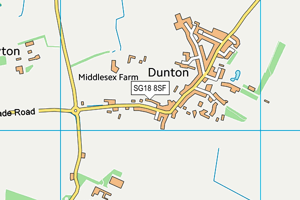 SG18 8SF map - OS VectorMap District (Ordnance Survey)