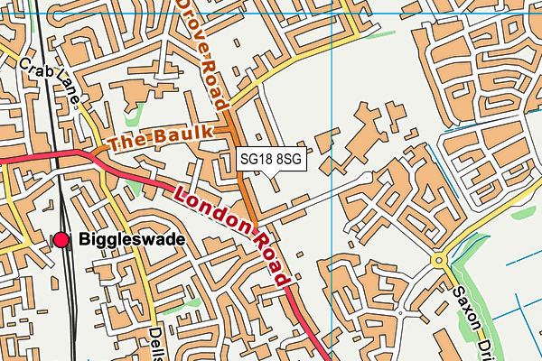 SG18 8SG map - OS VectorMap District (Ordnance Survey)