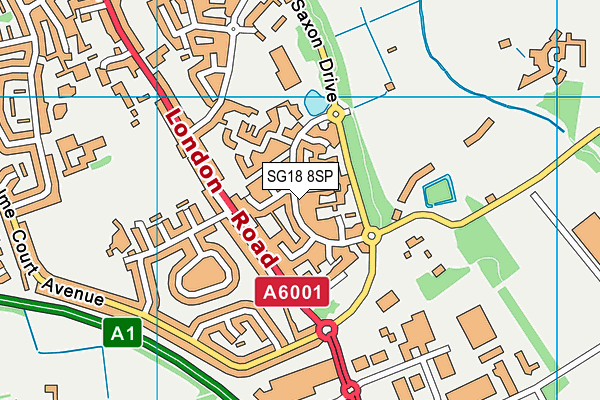 SG18 8SP map - OS VectorMap District (Ordnance Survey)