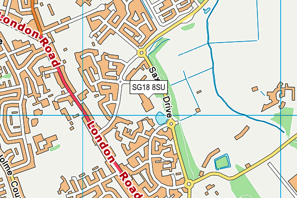 SG18 8SU map - OS VectorMap District (Ordnance Survey)