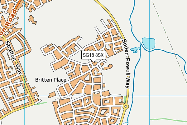 SG18 8SX map - OS VectorMap District (Ordnance Survey)