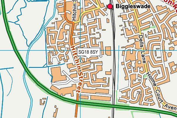 SG18 8SY map - OS VectorMap District (Ordnance Survey)