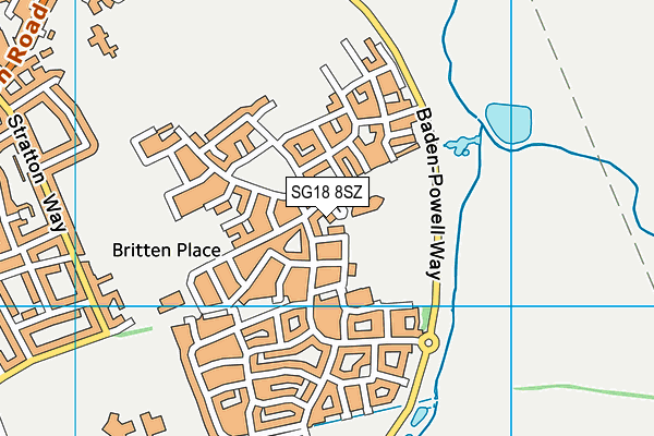 SG18 8SZ map - OS VectorMap District (Ordnance Survey)