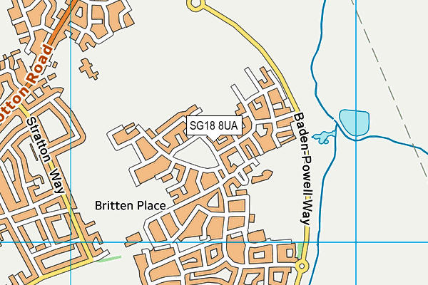 SG18 8UA map - OS VectorMap District (Ordnance Survey)