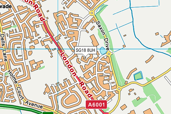 SG18 8UH map - OS VectorMap District (Ordnance Survey)