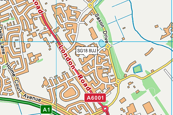 SG18 8UJ map - OS VectorMap District (Ordnance Survey)