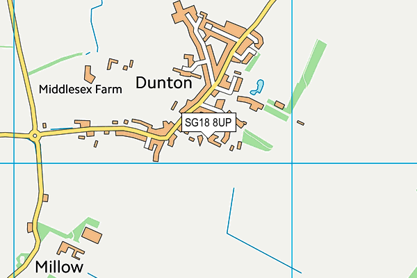 SG18 8UP map - OS VectorMap District (Ordnance Survey)