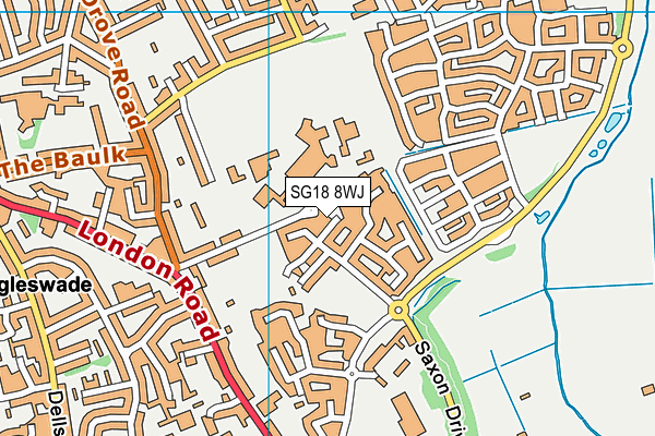 SG18 8WJ map - OS VectorMap District (Ordnance Survey)