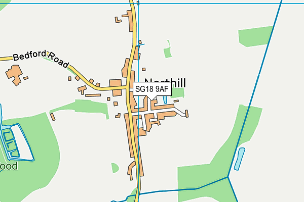 SG18 9AF map - OS VectorMap District (Ordnance Survey)