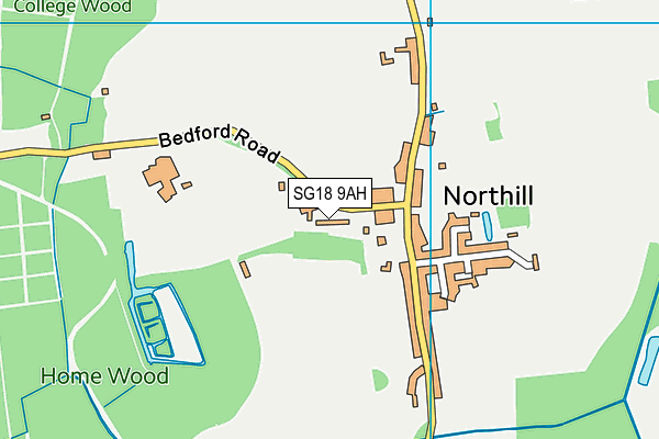 SG18 9AH map - OS VectorMap District (Ordnance Survey)