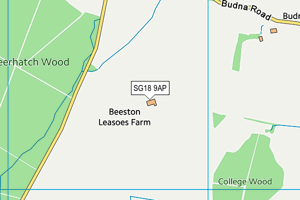 SG18 9AP map - OS VectorMap District (Ordnance Survey)