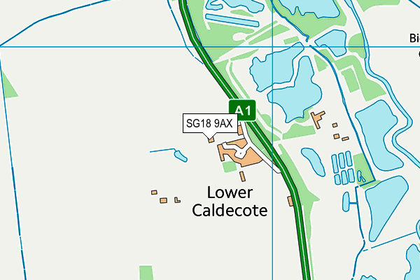 SG18 9AX map - OS VectorMap District (Ordnance Survey)