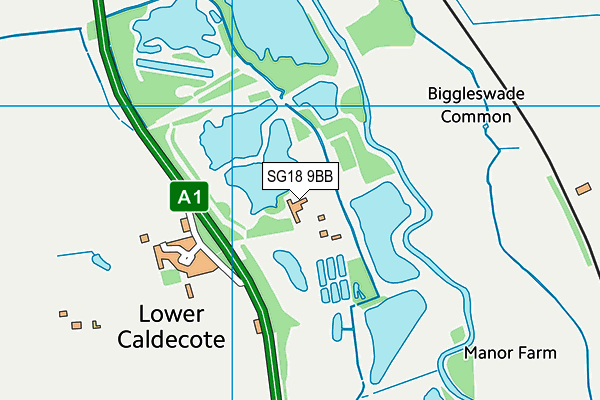 SG18 9BB map - OS VectorMap District (Ordnance Survey)