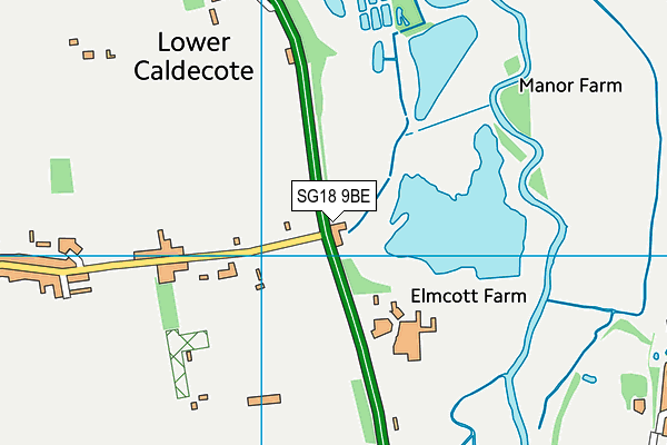 SG18 9BE map - OS VectorMap District (Ordnance Survey)