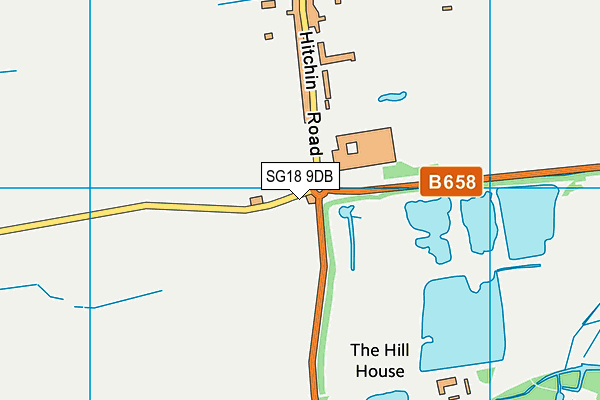 SG18 9DB map - OS VectorMap District (Ordnance Survey)