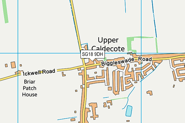 SG18 9DH map - OS VectorMap District (Ordnance Survey)