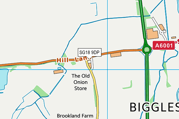 SG18 9DP map - OS VectorMap District (Ordnance Survey)