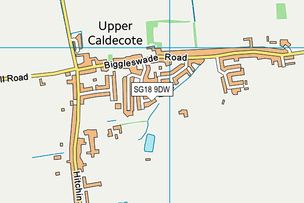 SG18 9DW map - OS VectorMap District (Ordnance Survey)